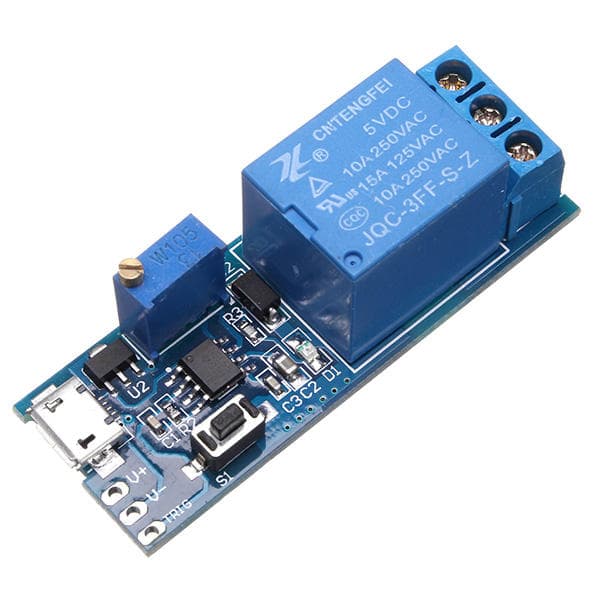 Relay Module with Timer Delay Control Micro USB Power 5V-30V Switch - Main Product View | Superb Tech India