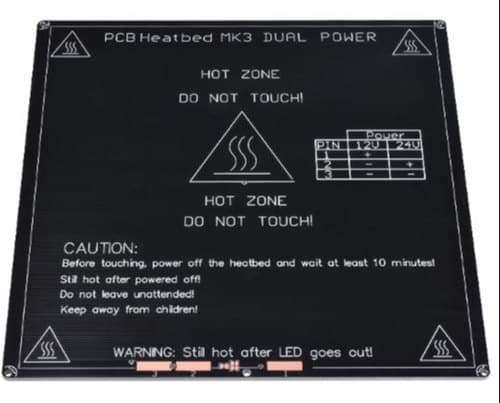Aluminium Heated Bed 220x220mm 3mm Thickness 12V for Reprap 3D Printer DIY - Main View