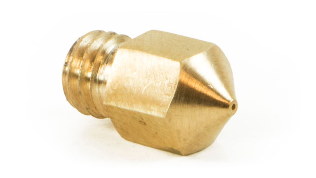 5Pcs MK8 Brass Nozzle 0.4mm Diameter M6 Thread - Angle & Detail View | Superb Tech India