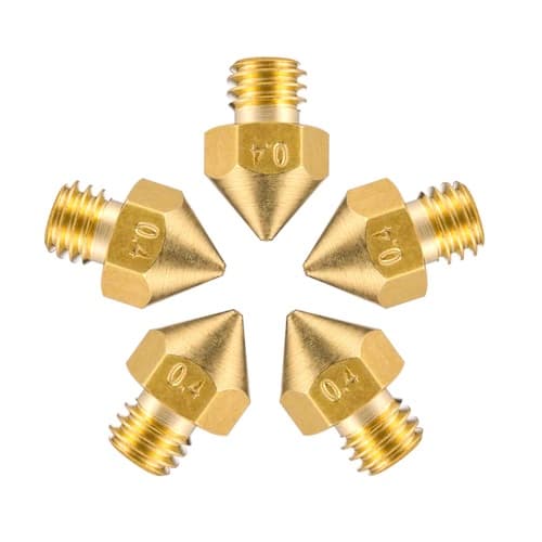 5Pcs MK8 Brass Nozzle 0.4mm Diameter M6 Thread - Main Product View | Superb Tech India