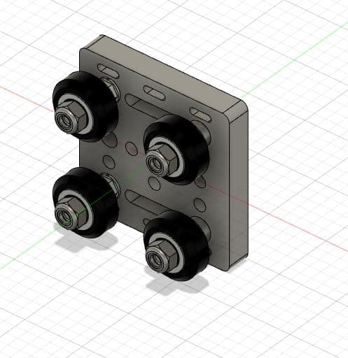3d Printed Gantry Plate Including V Wheels Set - Main Product View | Superb Tech India