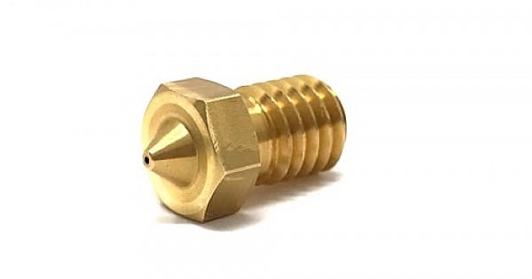 3D Printer Brass Nozzle for E3D Extruder M6 thread 1.75mm Diameter - Angle & Detail View | Superb Tech India