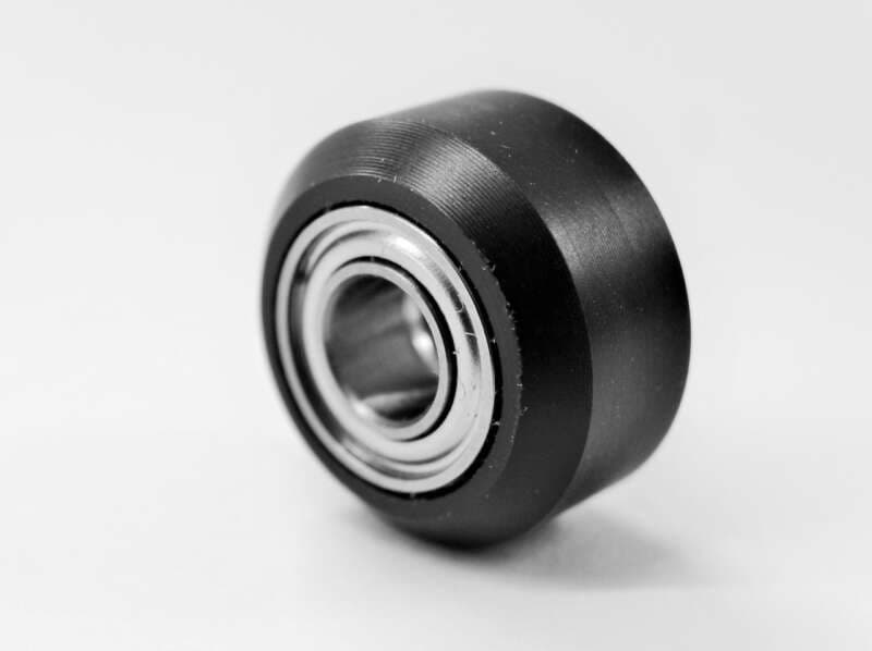 POM Mini V Wheel 5mm Bore Black for 20mm V Slot Profile - Main Product View | Superb Tech India