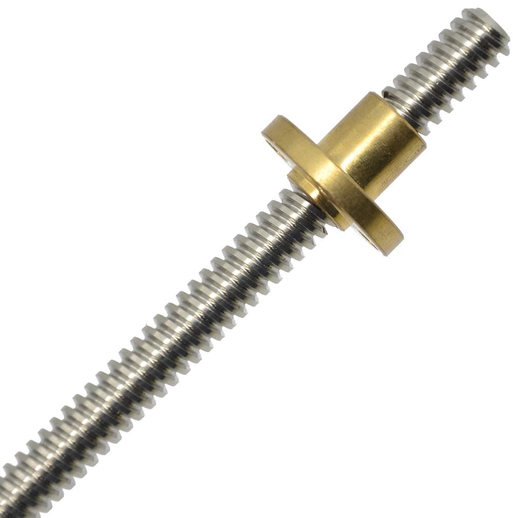TR8*4 ACME Trapezoidal Lead Screw 500mm Length 8mm Diameter 2 Starts 4mm Lead 2mm Pitch With Trapezoidal Nut - Main Product View | Superb Tech India
