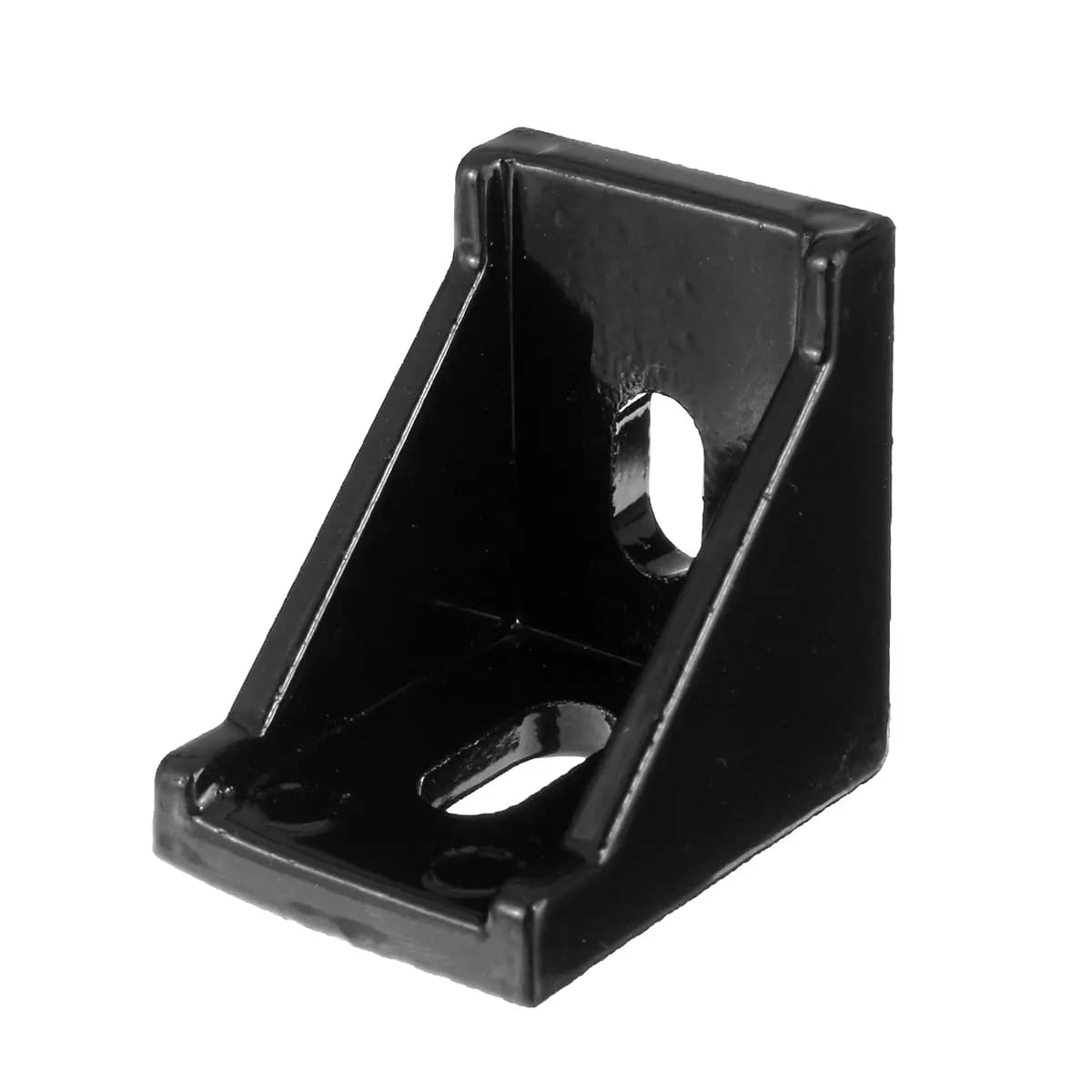 Black Corner Bracket 90 degree Joint for Aluminium Profile T-Slot/ V-Slot 20 Series - Main Product View | Superb Tech India