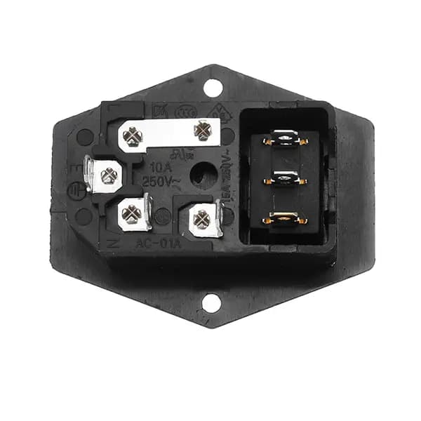 240V 10A 3-Pin Switch Socket Female Plug Power Chord with Fuse - Main Product View | Superb Tech India