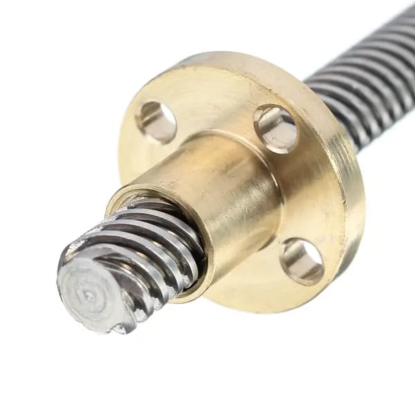 300mm Trapezoidal Lead Screw 8mm Diameter 4 Start with Copper Nut - Main Product View | Superb Tech India