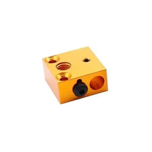 CR10 Heater Block for MK8 Extruder Hotend Gold colour - Main Product View | Superb Tech India