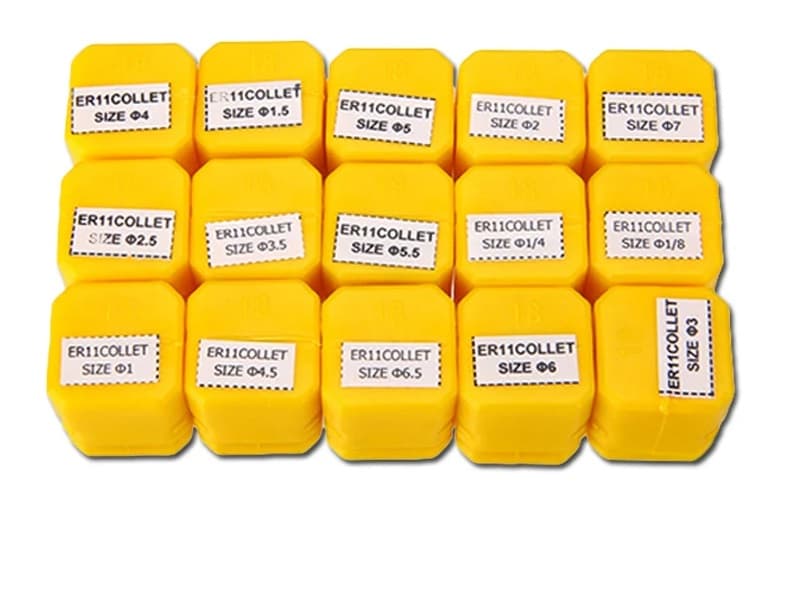 ER11 Collet 15pcs set 1mm-7mm size for ER11 Tool Holder - Main Product View | Superb Tech India
