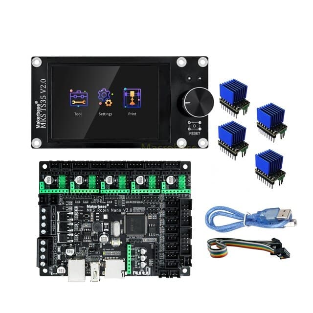 Makerbase MKS Robin Nano V3.1 Motherboard + TS35 Touch Display + 4 x TMC2209 V2 Drivers Bundle for 3D Printer - Main Product View | Superb Tech India